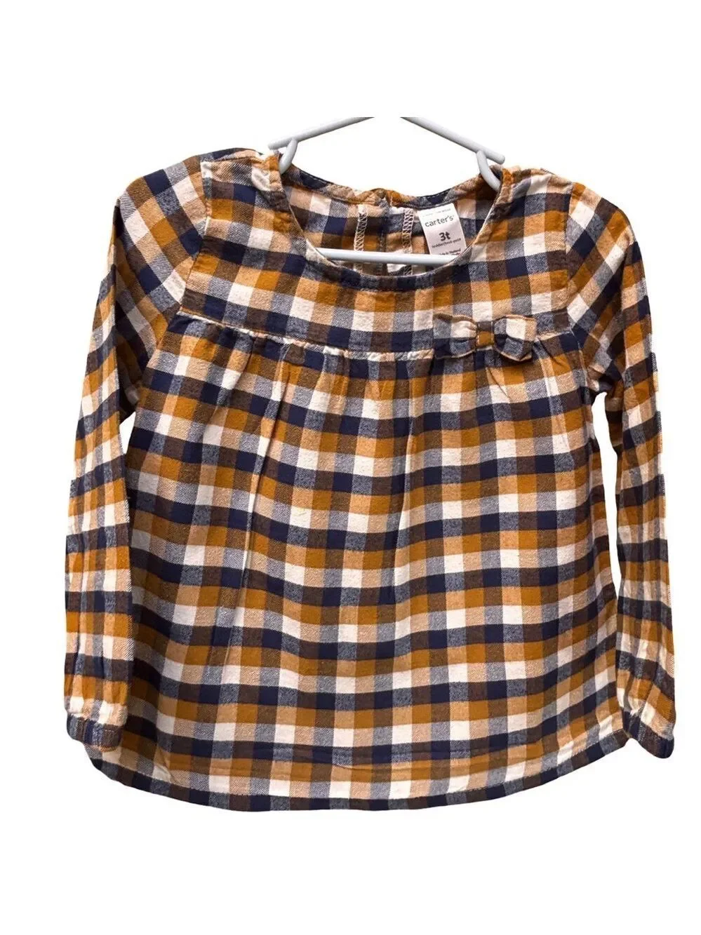 Carter's Brown Plaid Cotton Top 3T Long Sleeve (3 for $12 item)